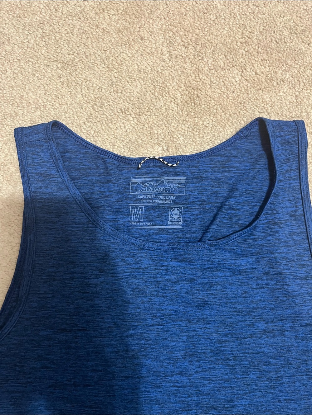 Patagonia Women’s Capilene Cool Daily Tank Top Medium Blue Performance Hiking - Picture 2 of 5